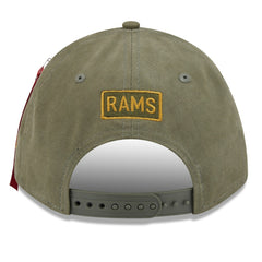 Los Angeles Rams New Era x Alpha Industries A-Frame 9FORTY Adjustable Hat - Olive for sale