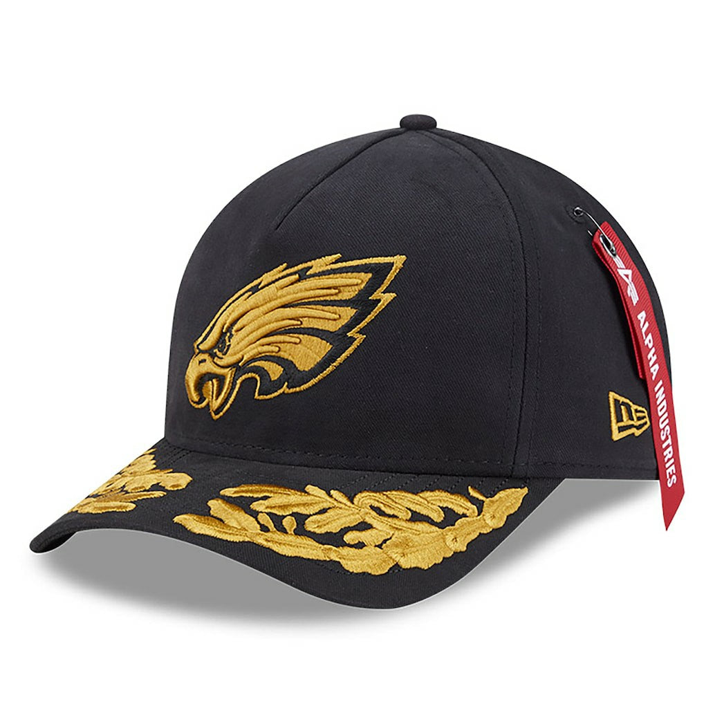 Philadelphia Eagles New Era x Alpha Industries A-Frame 9FORTY Adjustable Hat - Black for sale