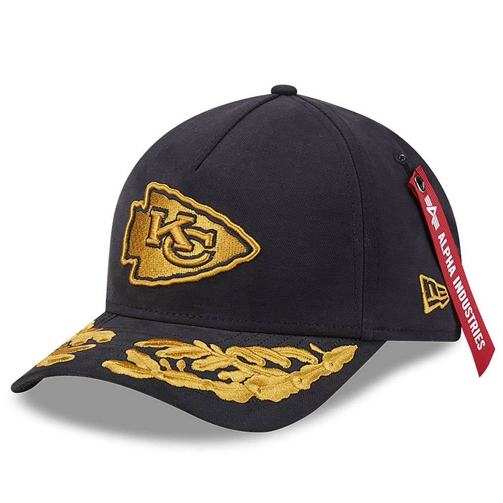 Kansas City Chiefs New Era x Alpha Industries A-Frame 9FORTY Adjustable Hat - Black discount