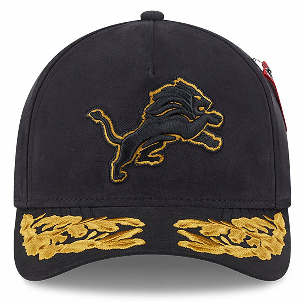 Detroit Lions New Era x Alpha Industries A-Frame 9FORTY Adjustable Hat - Black for sale