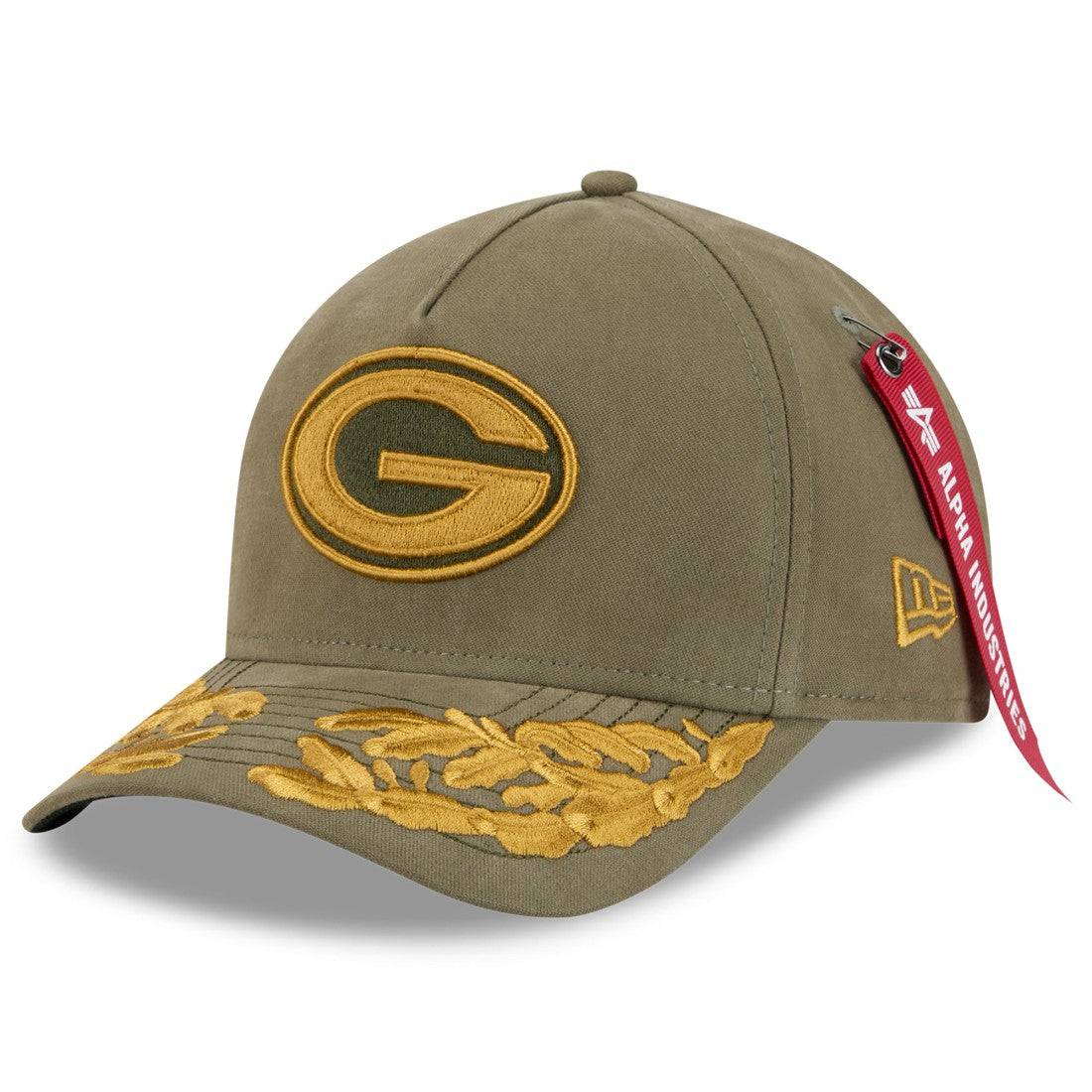 Green Bay Packers New Era x Alpha Industries A-Frame 9FORTY Adjustable Hat - Olive cheap