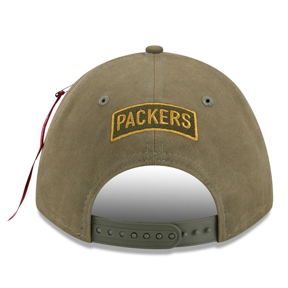 Green Bay Packers New Era x Alpha Industries A-Frame 9FORTY Adjustable Hat - Olive cheap