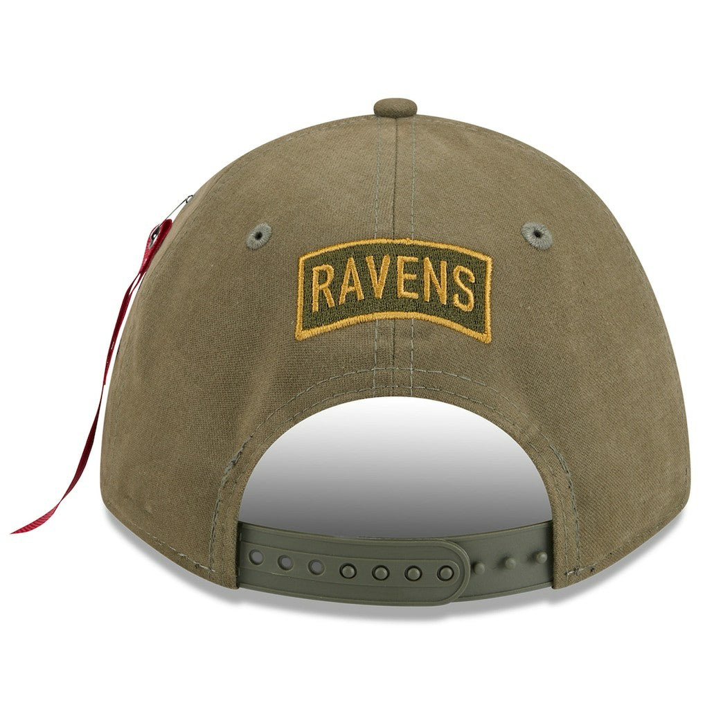 Baltimore Ravens New Era x Alpha Industries A-Frame 9FORTY Adjustable Hat - Olive discount