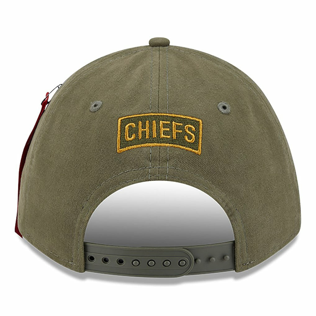 Kansas City Chiefs New Era x Alpha Industries A-Frame 9FORTY Adjustable Hat - Olive cheap