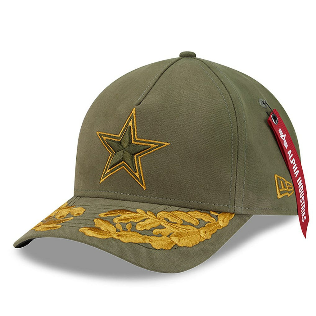 Dallas Cowboys New Era x Alpha Industries A-Frame 9FORTY Adjustable Hat - Olive for sale