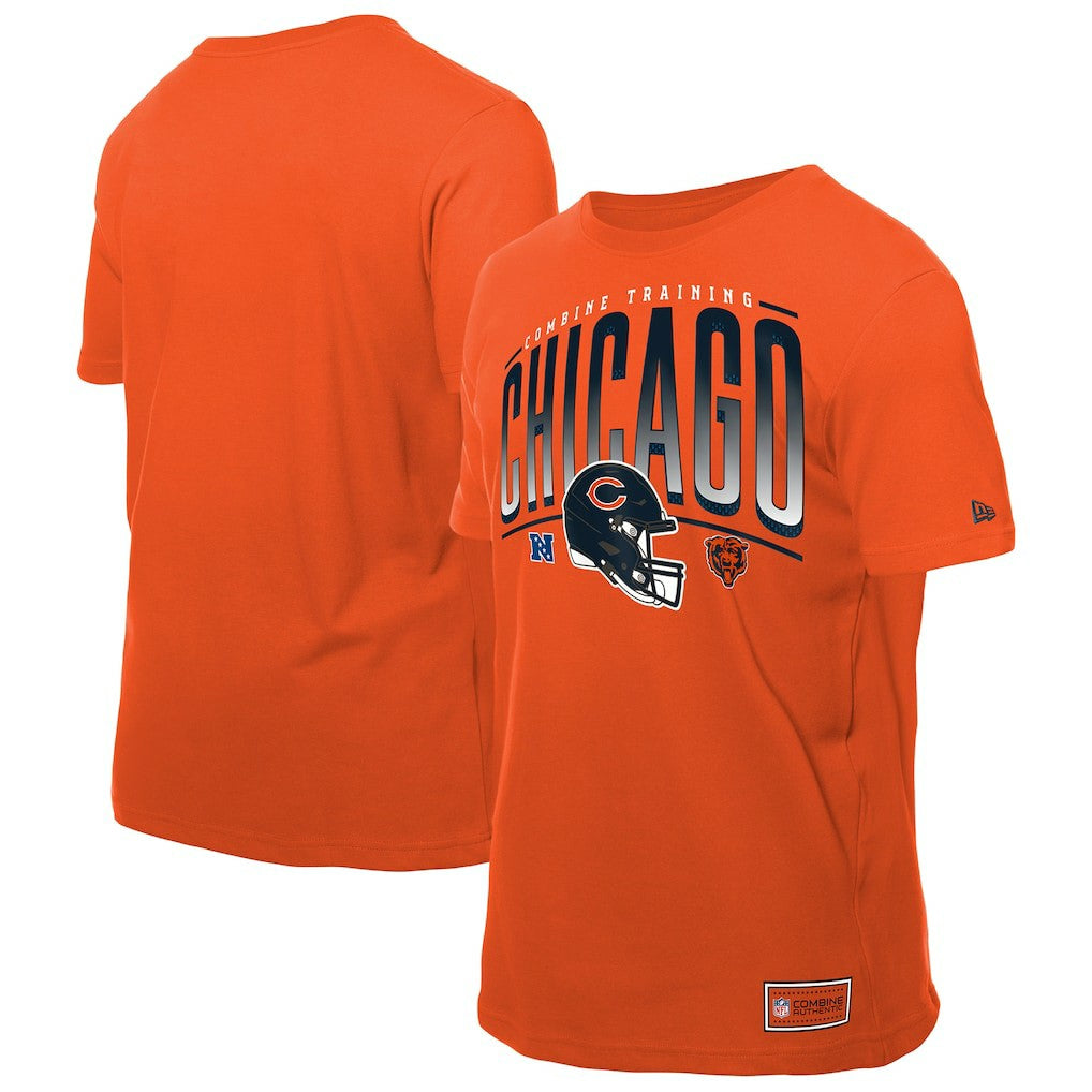 Chicago Bears New Era Combine Authentic Helmet T-Shirt - Orange for sale