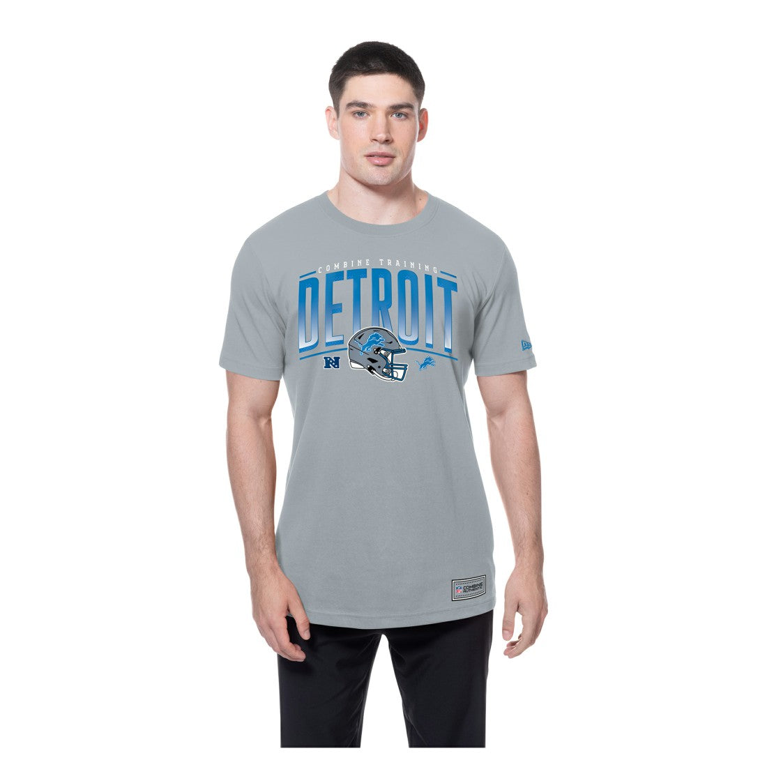 Detroit Lions New Era Combine Authentic Helmet T-Shirt - Silver on sale