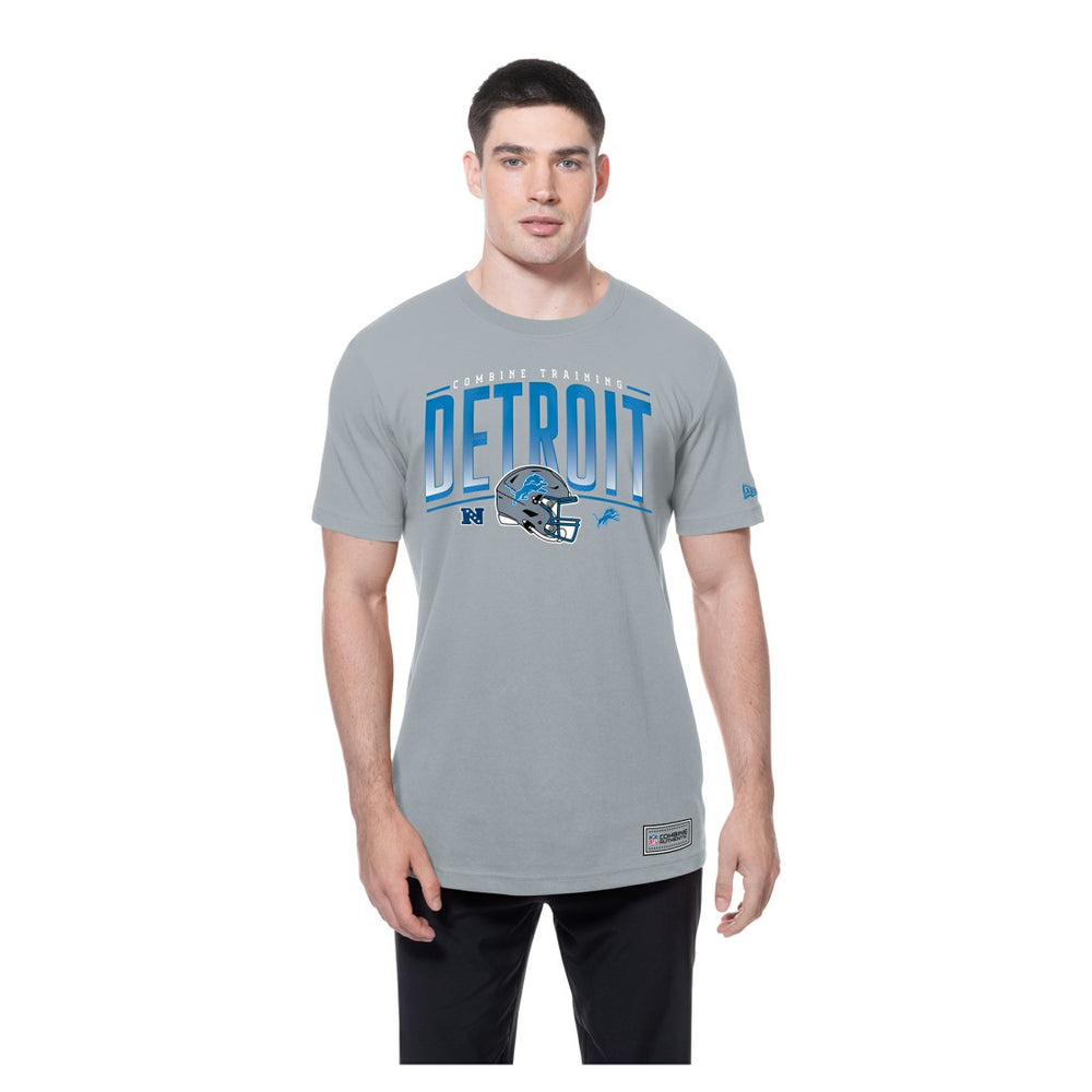 Detroit Lions New Era Combine Authentic Helmet T-Shirt - Silver on sale