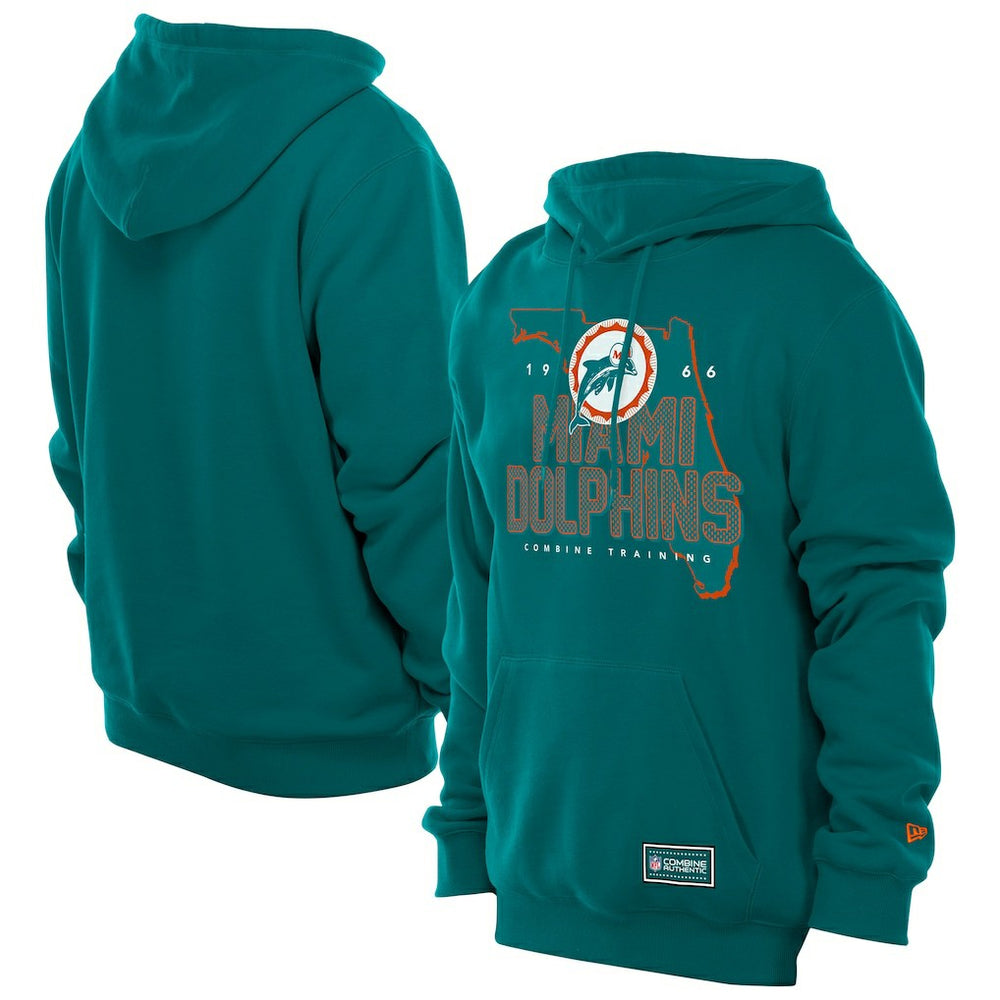 Miami Dolphins New Era Combine Authentic Local State Throwback Hoodie - Aqua online
