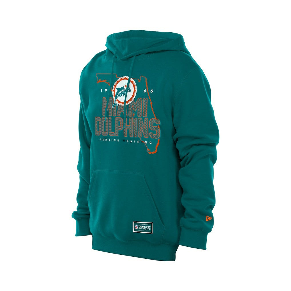 Miami Dolphins New Era Combine Authentic Local State Throwback Hoodie - Aqua online