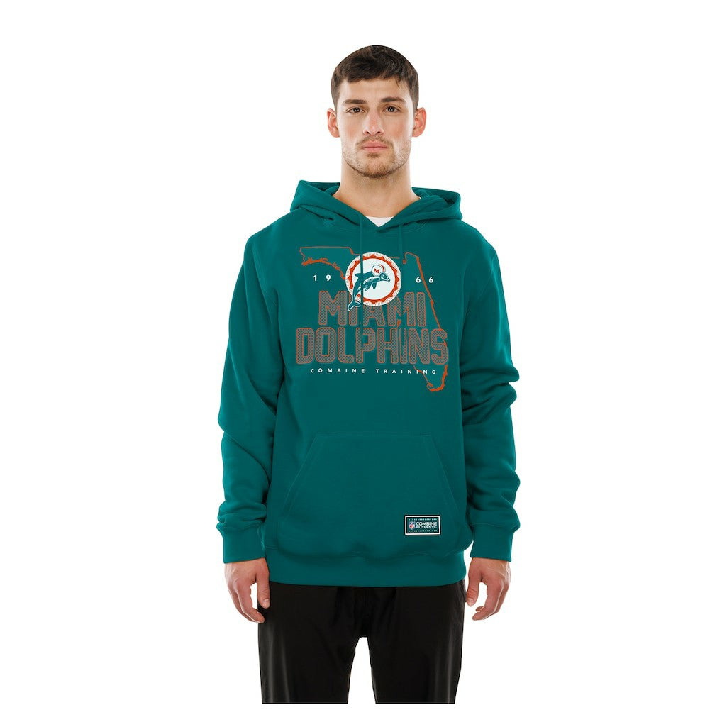 Miami Dolphins New Era Combine Authentic Local State Throwback Hoodie - Aqua online