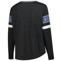 Indianapolis Colts New Era Women's Plus Size Throwback Lace-Up Long Sleeve T-Shirt - Black discount