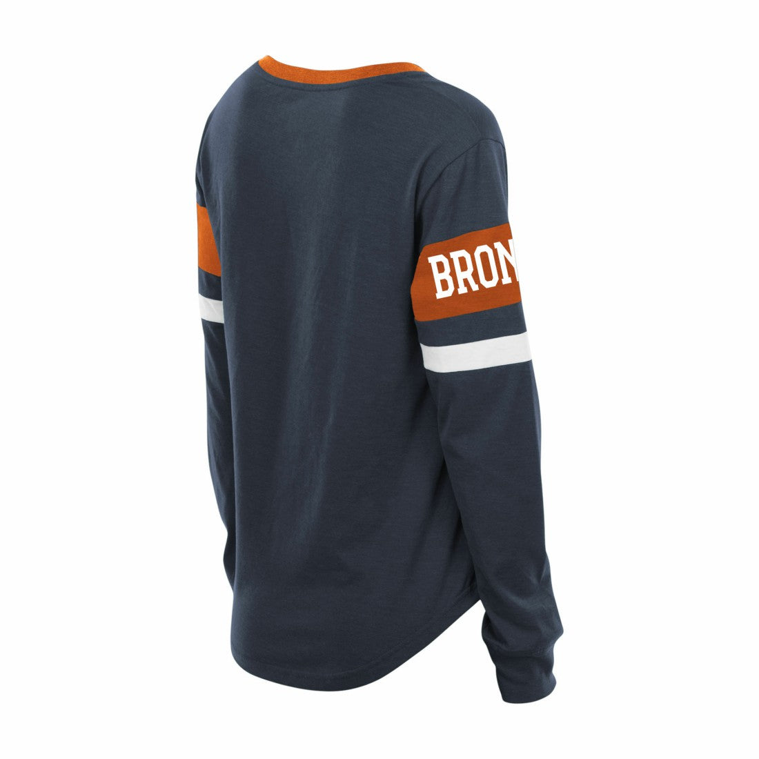 Denver Broncos New Era Women's Plus Size Throwback Lace-Up Long Sleeve T-Shirt - Navy discount