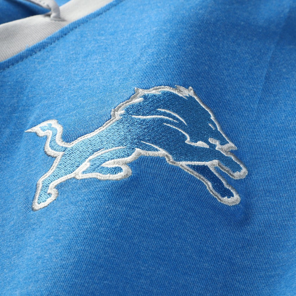 Detroit Lions New Era Women's Plus Size Throwback Lace-Up Long Sleeve T-Shirt - Blue sale