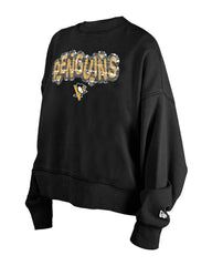 Pittsburgh Penguins New Era Girls Youth Flip Sequin Sweatshirt Black