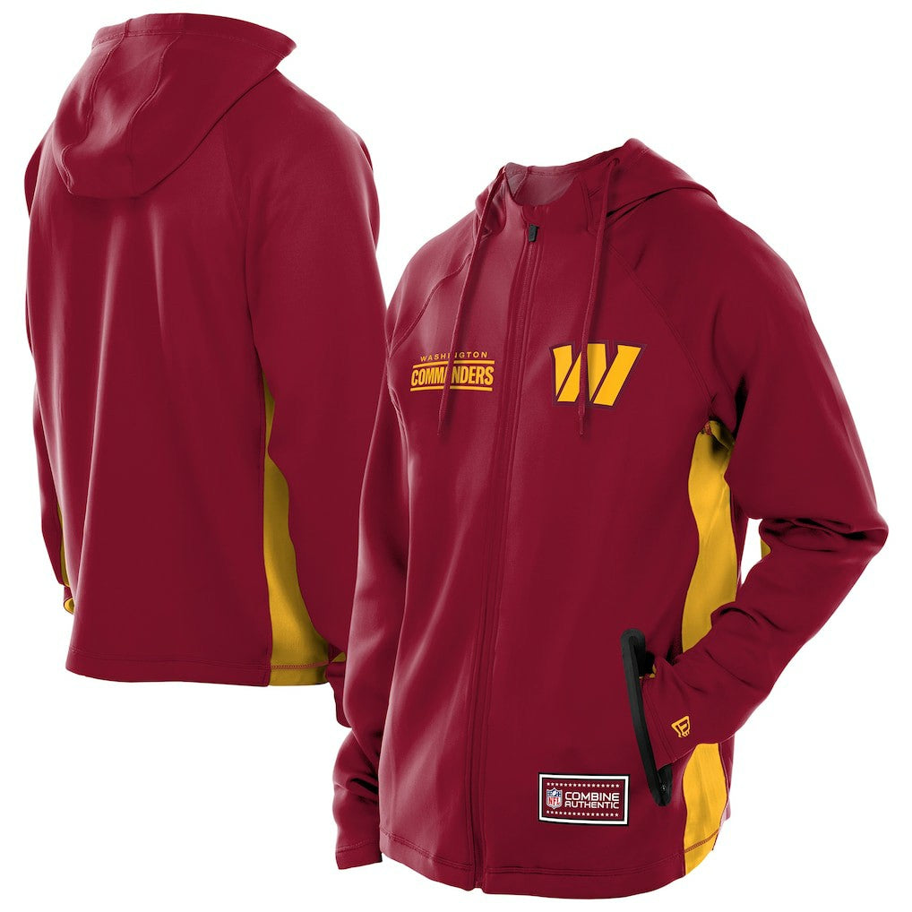 Washington Commanders New Era Combine Authentic Raglan Scuba Full-Zip Hoodie - Burgundy cheap