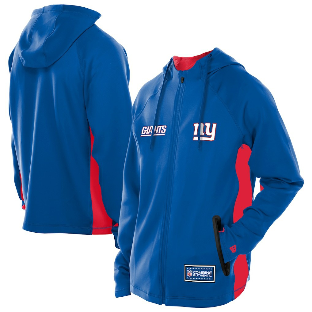 New York Giants New Era Combine Authentic Raglan Scuba Full-Zip Hoodie - Royal cheap