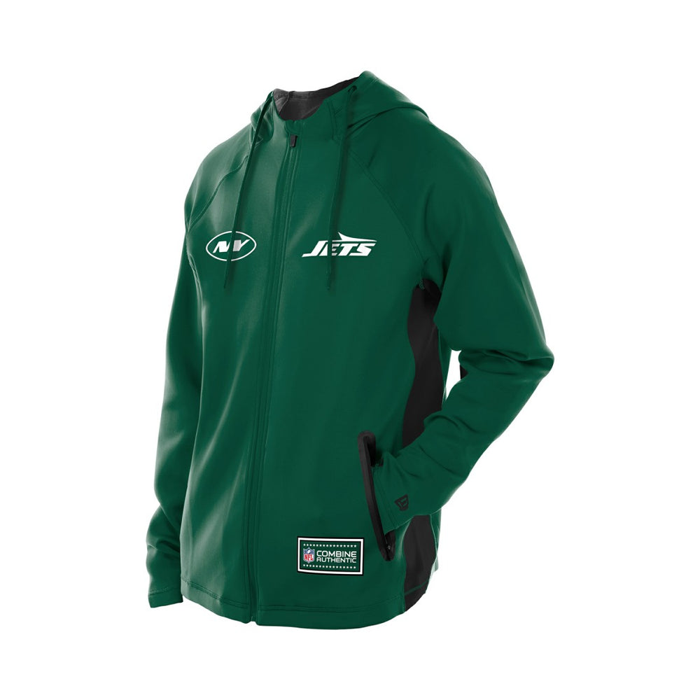 New York Jets New Era Combine Authentic Raglan Scuba Full-Zip Hoodie - Green sale