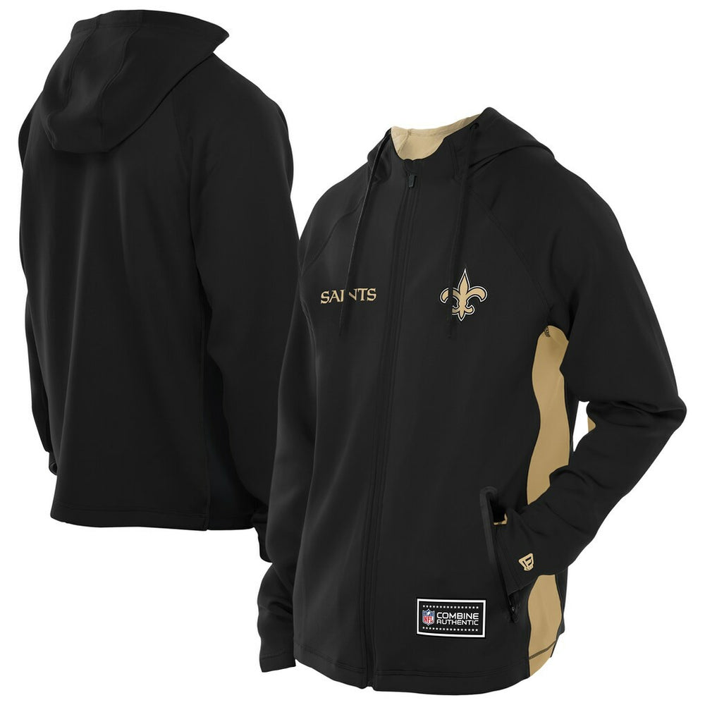 New Orleans Saints New Era Combine Authentic Raglan Scuba Full-Zip Hoodie - Black online