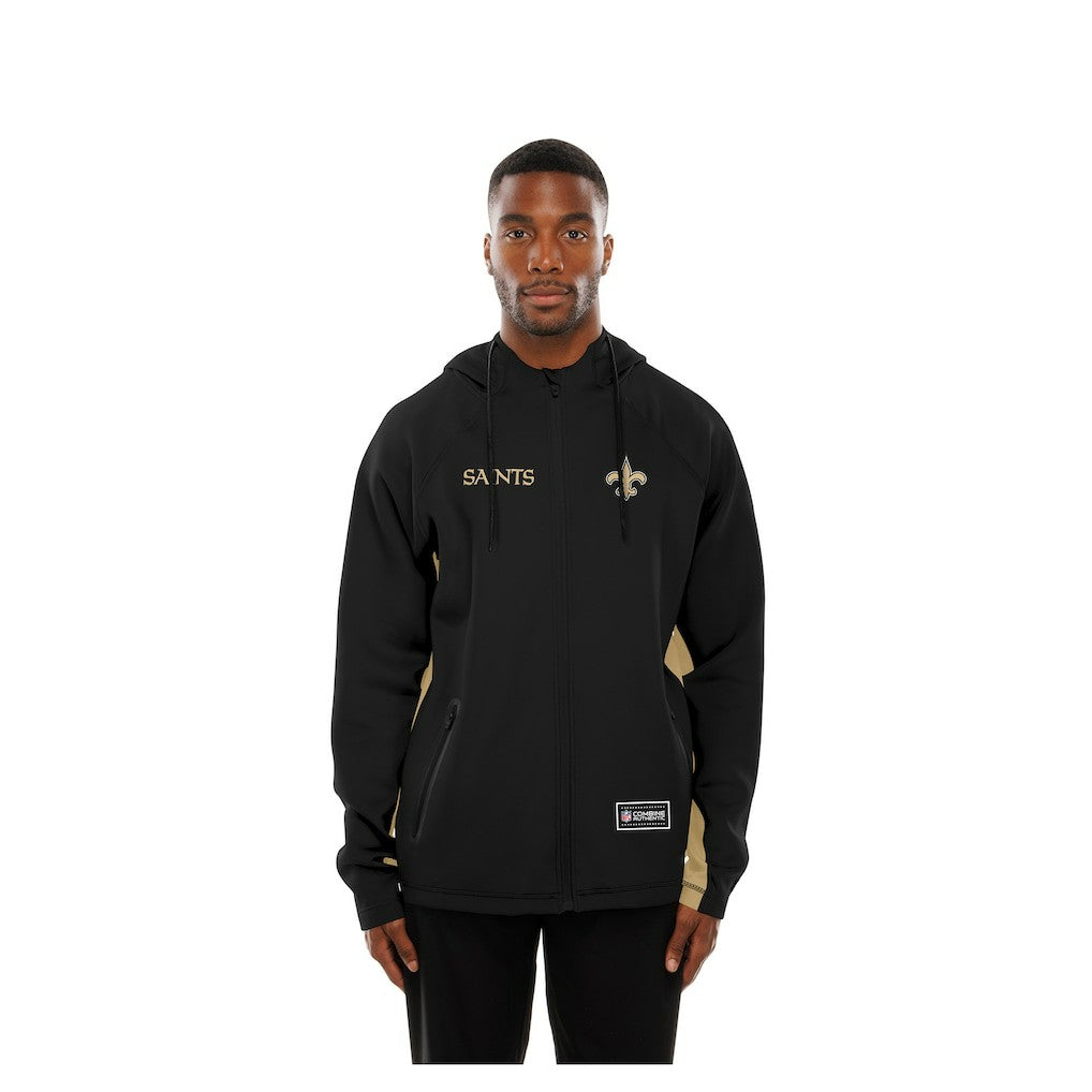 New Orleans Saints New Era Combine Authentic Raglan Scuba Full-Zip Hoodie - Black online