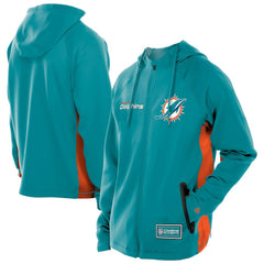 Miami Dolphins New Era Combine Authentic Raglan Scuba Full-Zip Hoodie - Aqua on sale