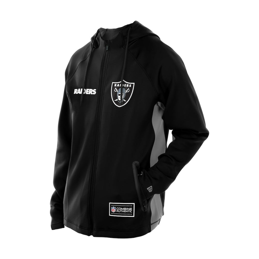 Las Vegas Raiders New Era Combine Authentic Raglan Scuba Full-Zip Hoodie - Black sale