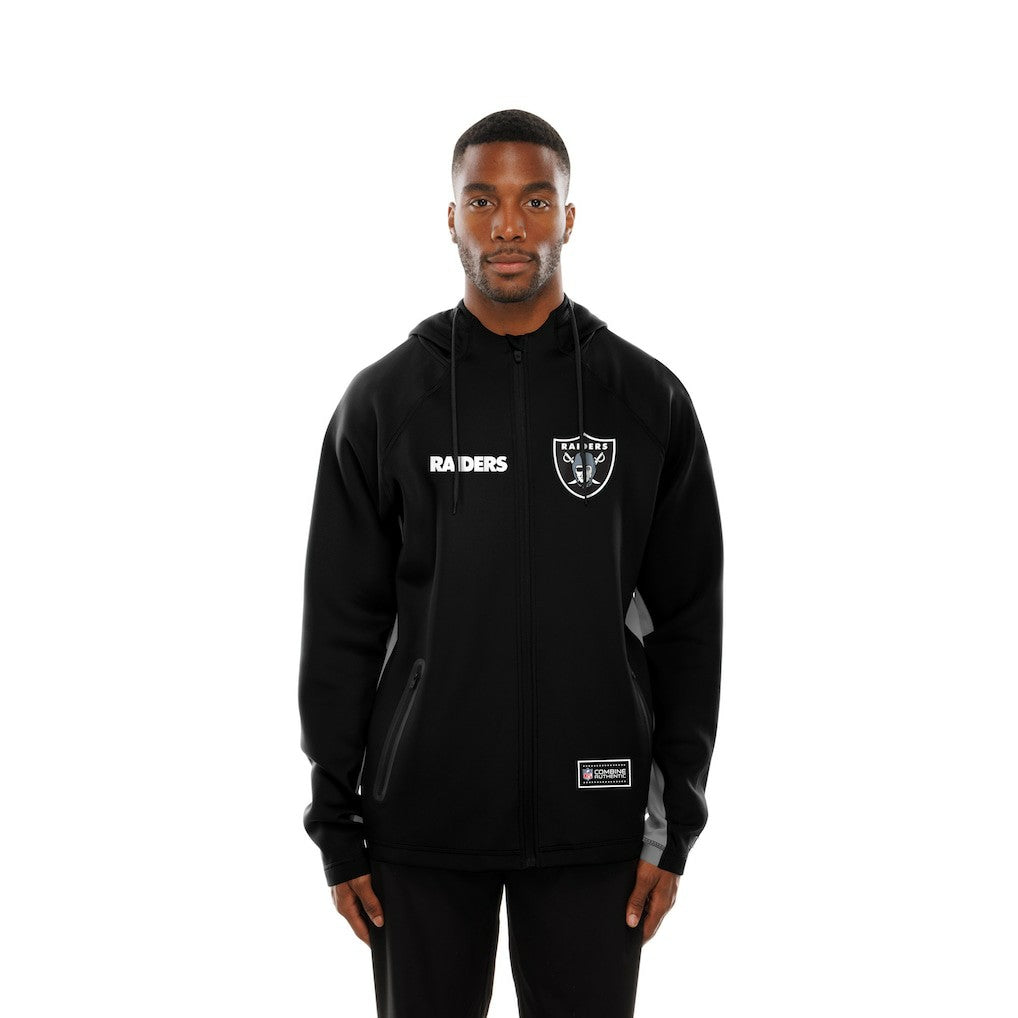 Las Vegas Raiders New Era Combine Authentic Raglan Scuba Full-Zip Hoodie - Black sale