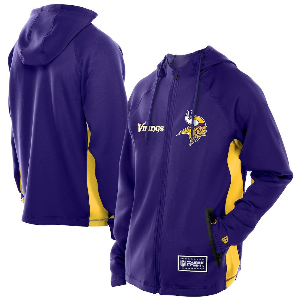 Minnesota Vikings New Era Combine Authentic Raglan Scuba Full-Zip Hoodie - Purple cheap
