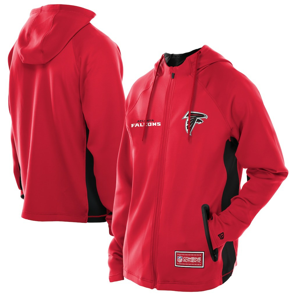 Atlanta Falcons New Era Combine Authentic Raglan Scuba Full-Zip Hoodie - Red cheap