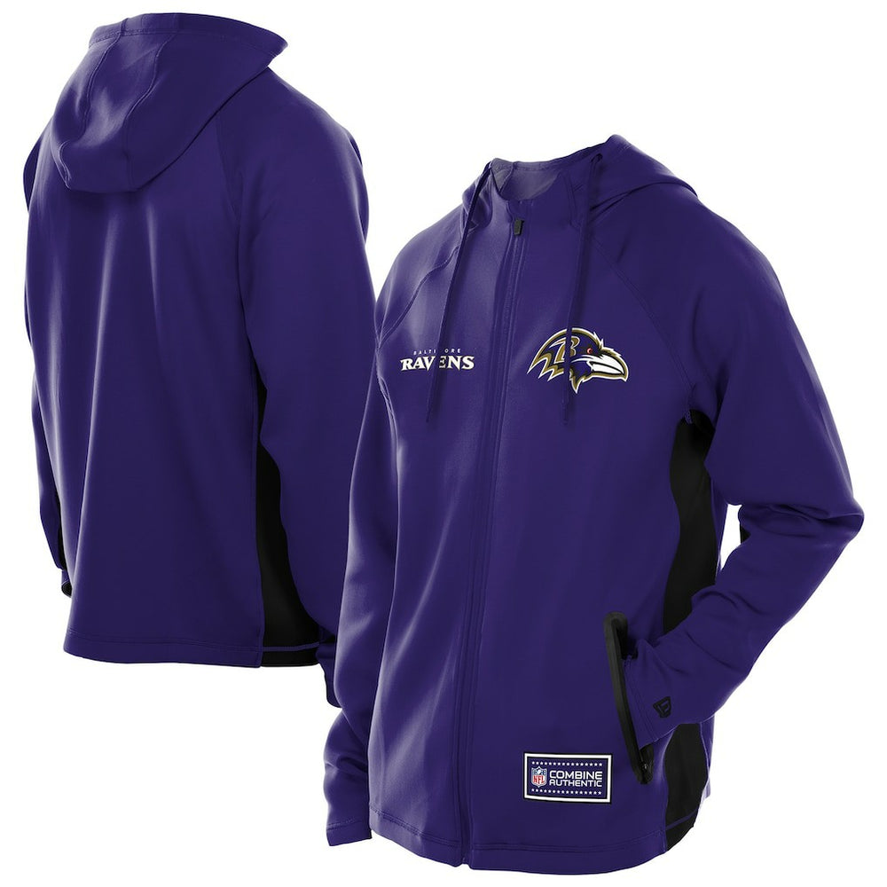 Baltimore Ravens New Era Combine Authentic Raglan Scuba Full-Zip Hoodie - Purple sale