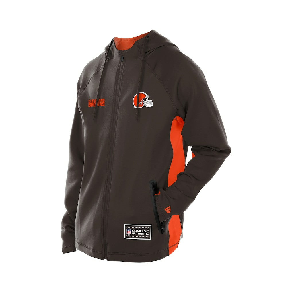 Cleveland Browns New Era Combine Authentic Raglan Scuba Full-Zip Hoodie - Brown discount