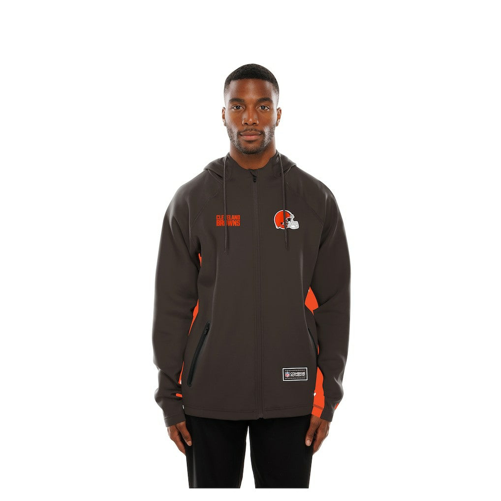 Cleveland Browns New Era Combine Authentic Raglan Scuba Full-Zip Hoodie - Brown discount