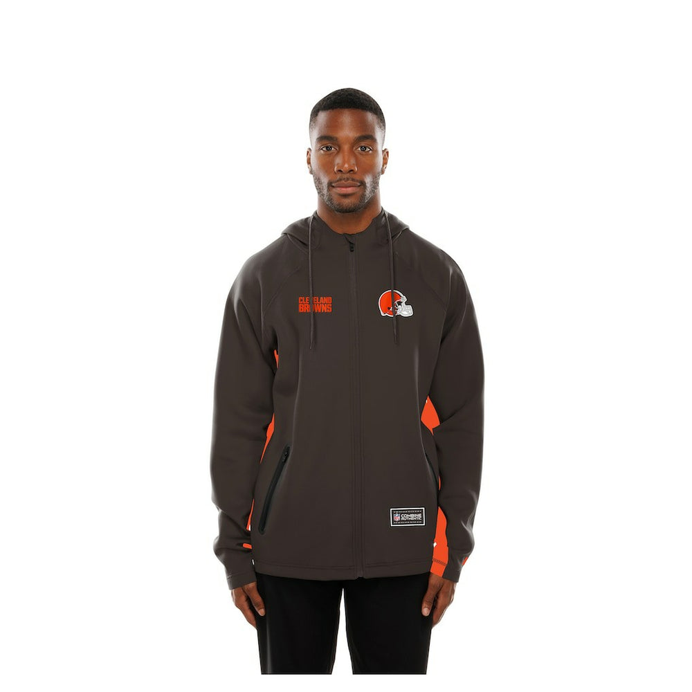 Cleveland Browns New Era Combine Authentic Raglan Scuba Full-Zip Hoodie - Brown discount