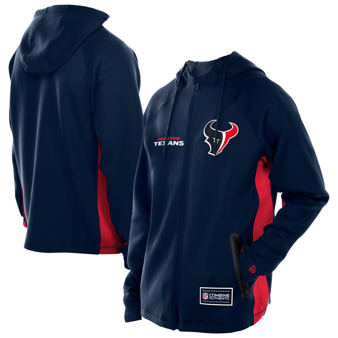 Houston Texans New Era Combine Authentic Raglan Scuba Full-Zip Hoodie - Navy online