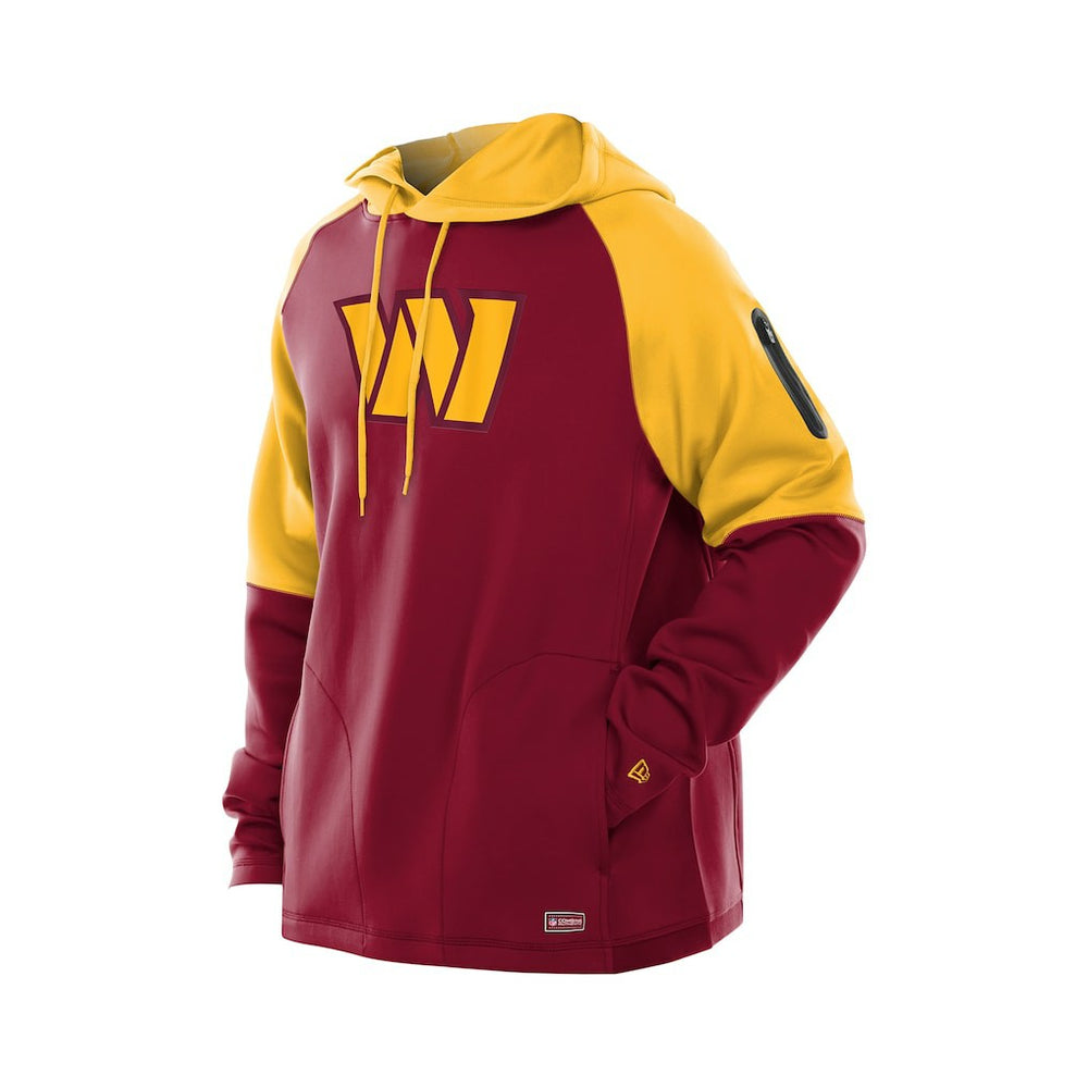 Washington Commanders New Era Combine Authentic Color Block Raglan Pullover Hoodie - Burgundy sale