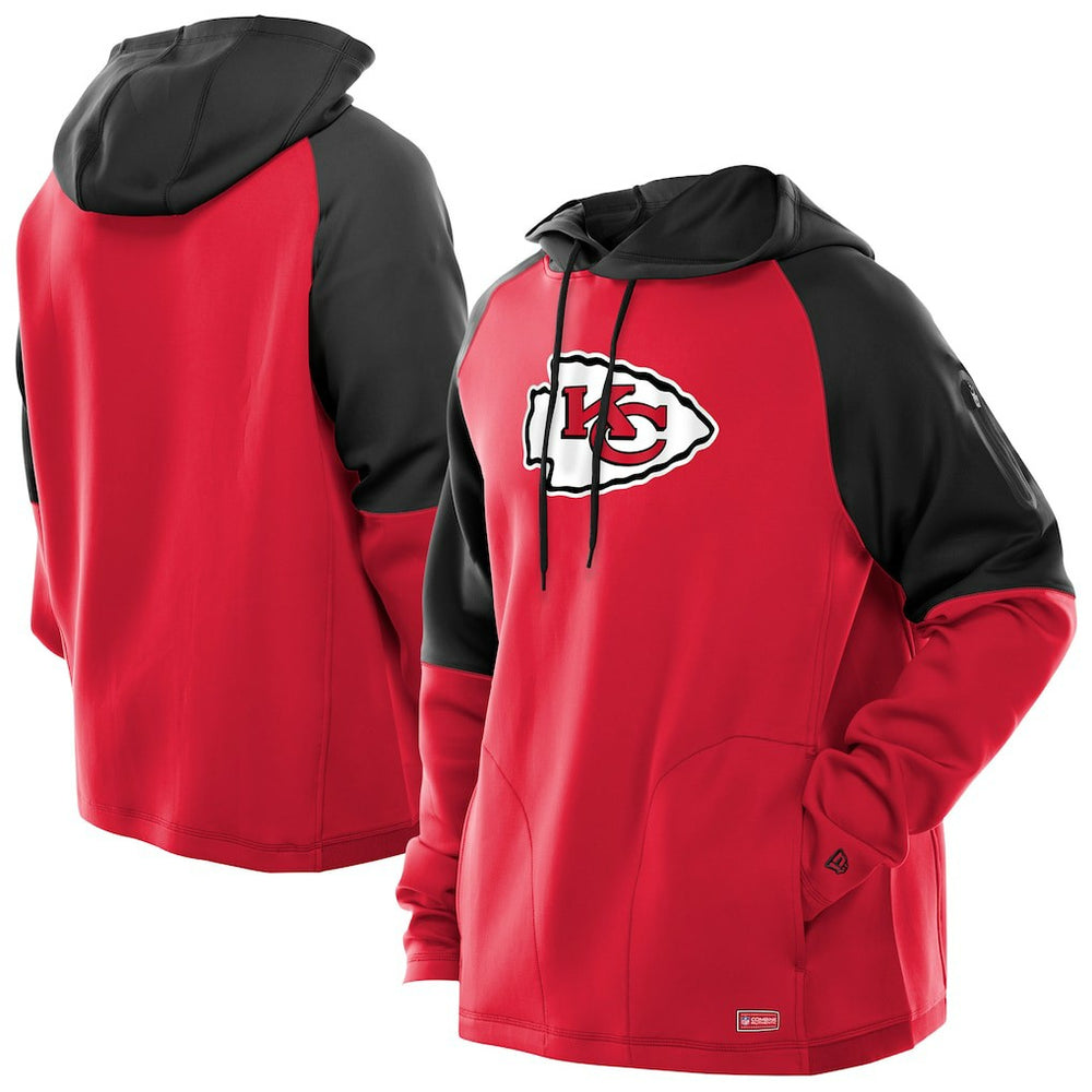 Kansas City Chiefs New Era Combine Authentic Color Block Raglan Pullover Hoodie - Red online