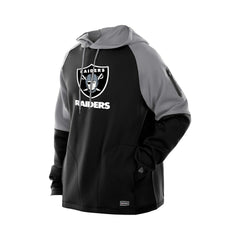 Las Vegas Raiders New Era Combine Authentic Color Block Raglan Pullover Hoodie - Black on sale