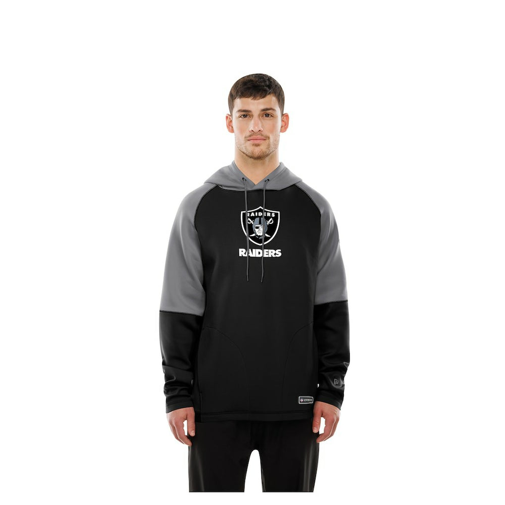 Las Vegas Raiders New Era Combine Authentic Color Block Raglan Pullover Hoodie - Black on sale
