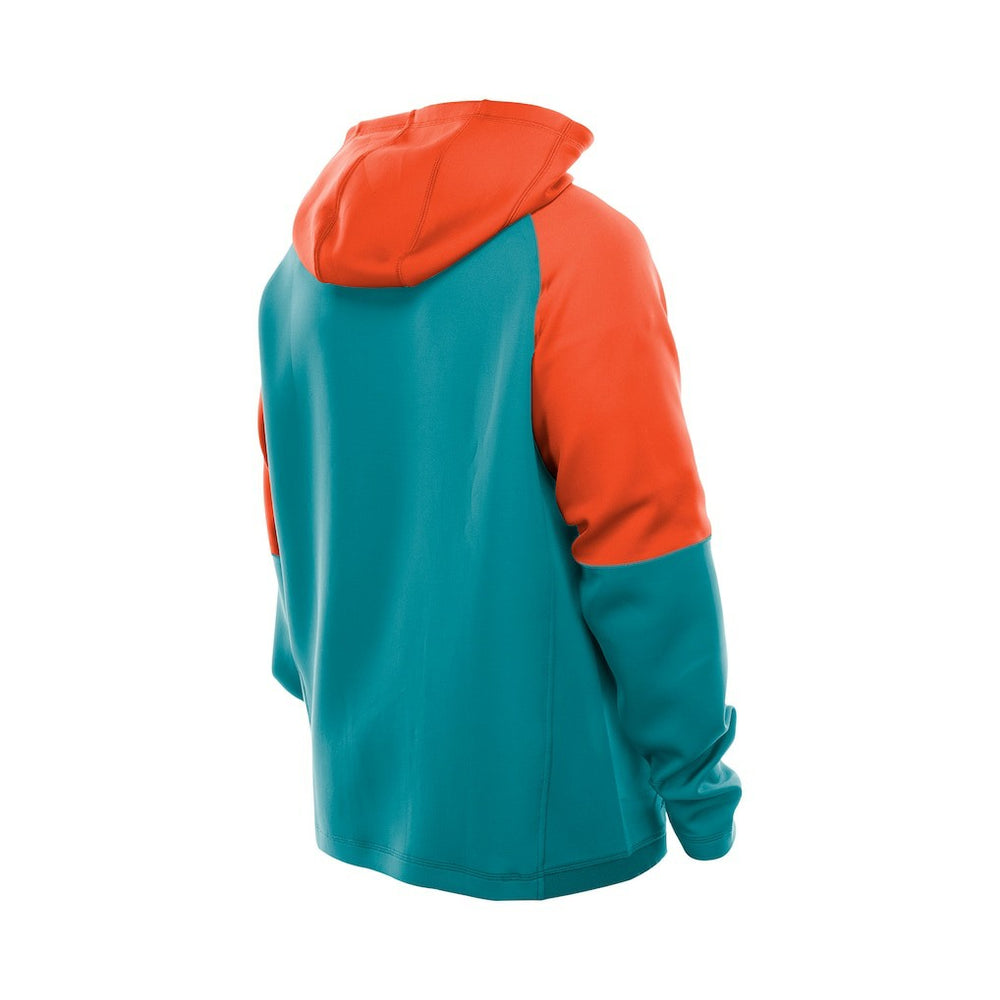 Miami Dolphins New Era Combine Authentic Color Block Raglan Pullover Hoodie - Aqua discount