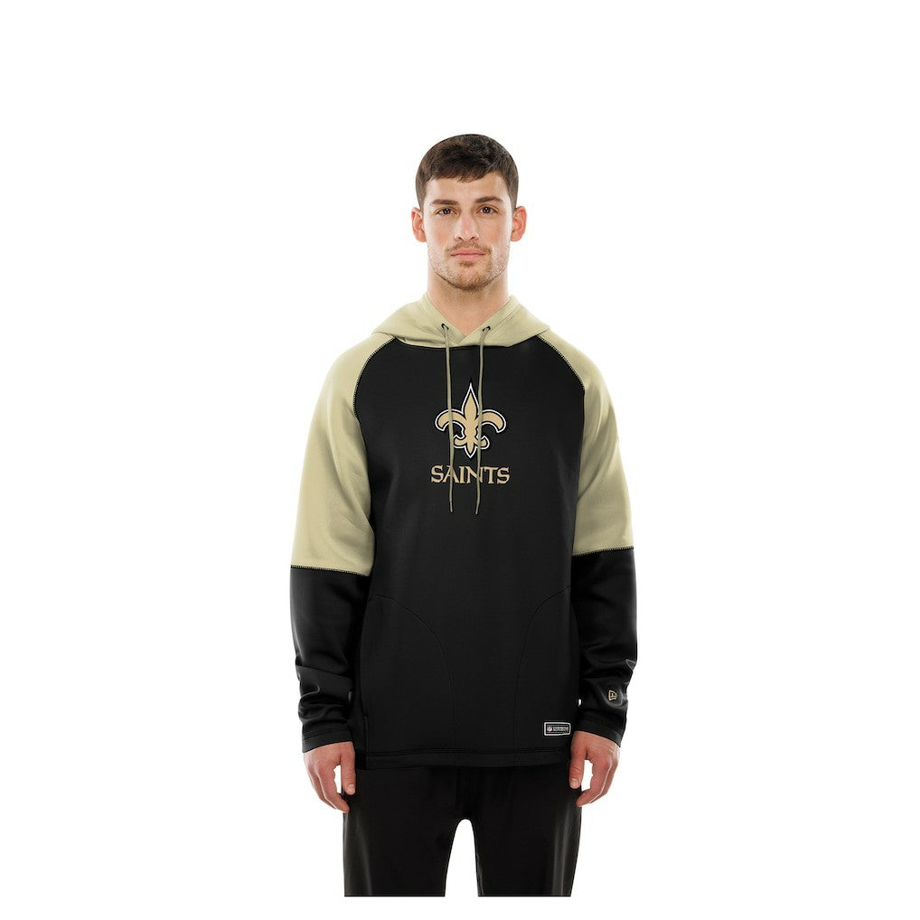 New Orleans Saints New Era Combine Authentic Color Block Raglan Pullover Hoodie - Black for sale