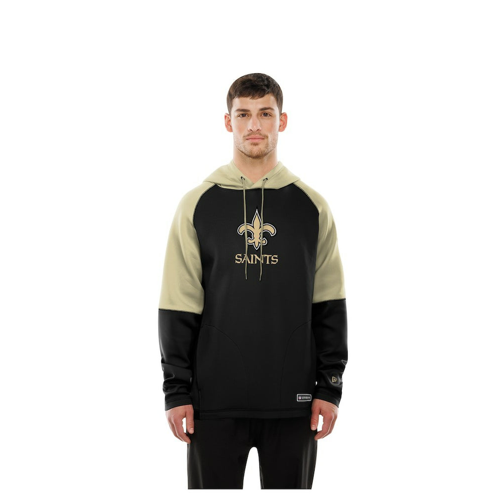 New Orleans Saints New Era Combine Authentic Color Block Raglan Pullover Hoodie - Black for sale