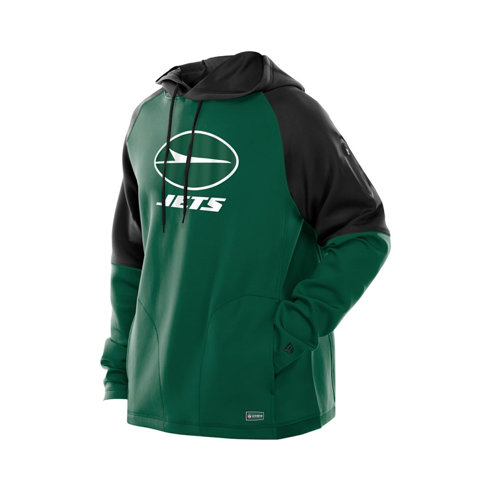 New York Jets New Era Combine Authentic Color Block Raglan Pullover Hoodie - Green outlet