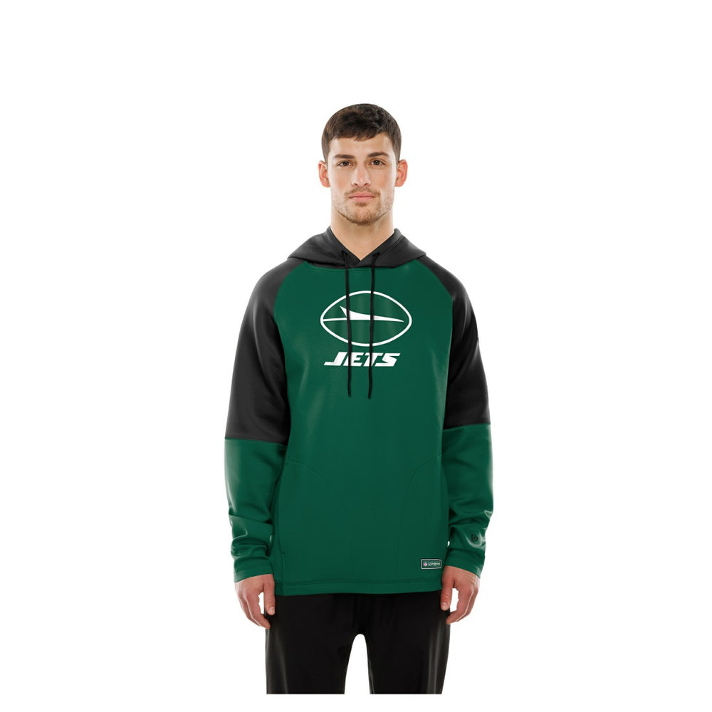 New York Jets New Era Combine Authentic Color Block Raglan Pullover Hoodie - Green outlet