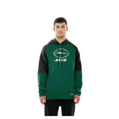 New York Jets New Era Combine Authentic Color Block Raglan Pullover Hoodie - Green outlet