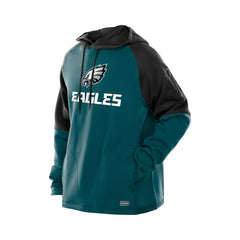 Philadelphia Eagles New Era Combine Authentic Color Block Raglan Pullover Hoodie - Midnight Green cheap