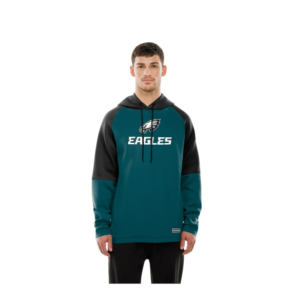 Philadelphia Eagles New Era Combine Authentic Color Block Raglan Pullover Hoodie - Midnight Green cheap