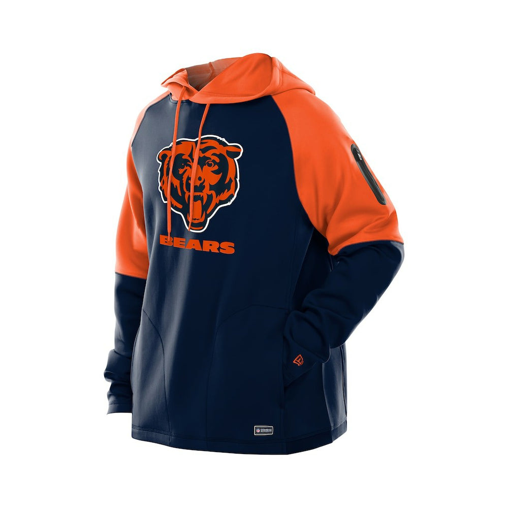 Chicago Bears New Era Combine Authentic Color Block Raglan Pullover Hoodie - Navy for sale