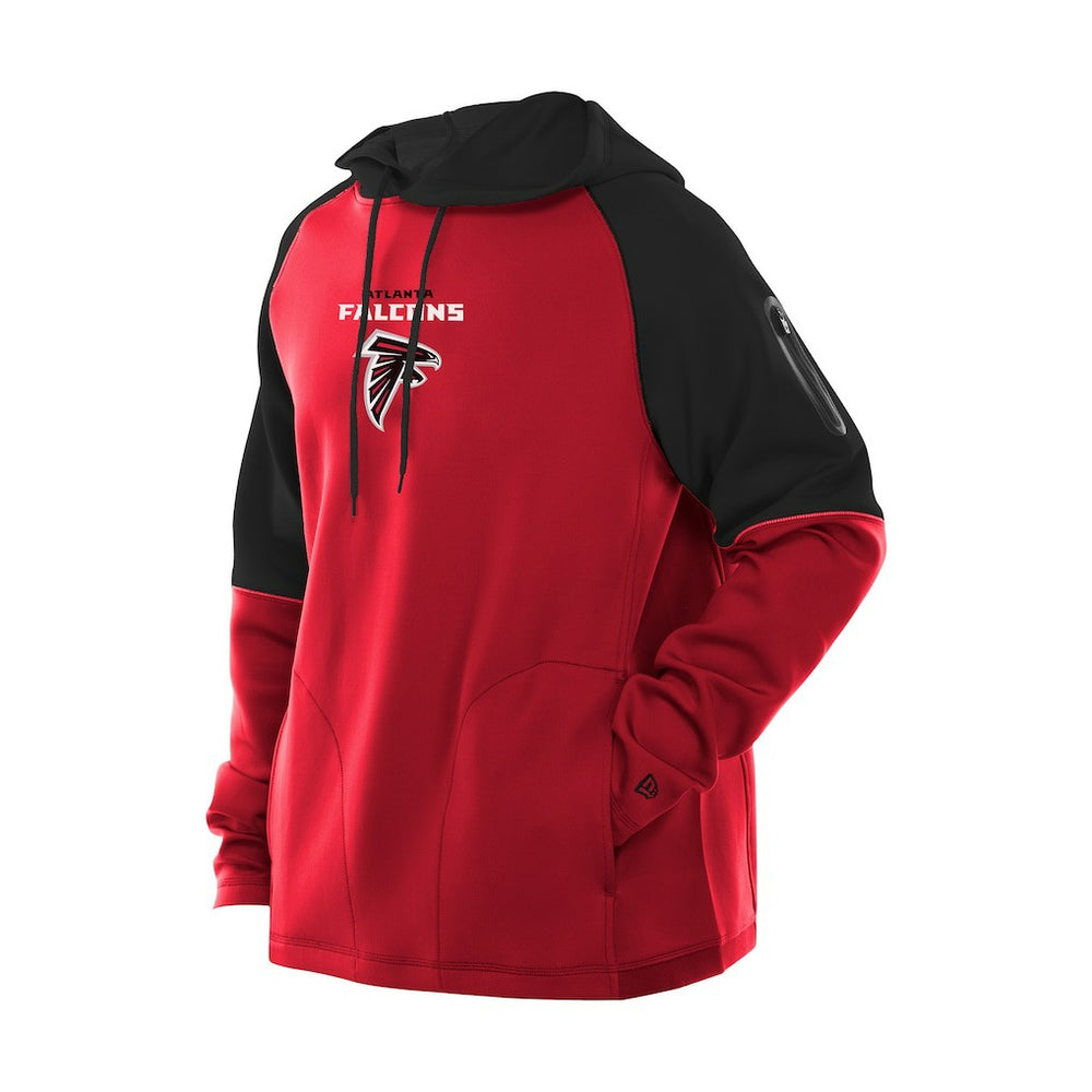 Atlanta Falcons New Era Combine Authentic Color Block Raglan Pullover Hoodie - Red on sale