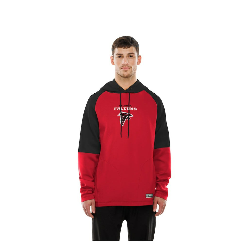 Atlanta Falcons New Era Combine Authentic Color Block Raglan Pullover Hoodie - Red on sale