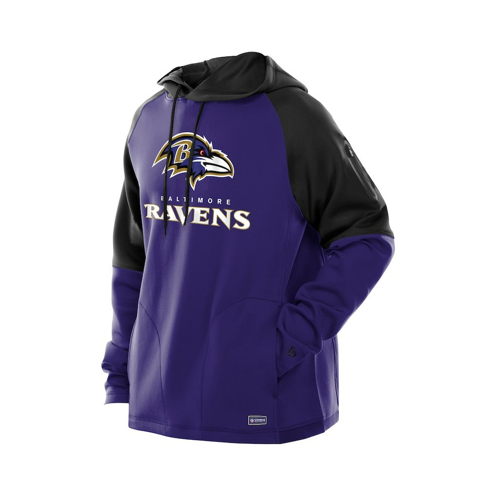 Baltimore Ravens New Era Combine Authentic Color Block Raglan Pullover Hoodie - Purple discount